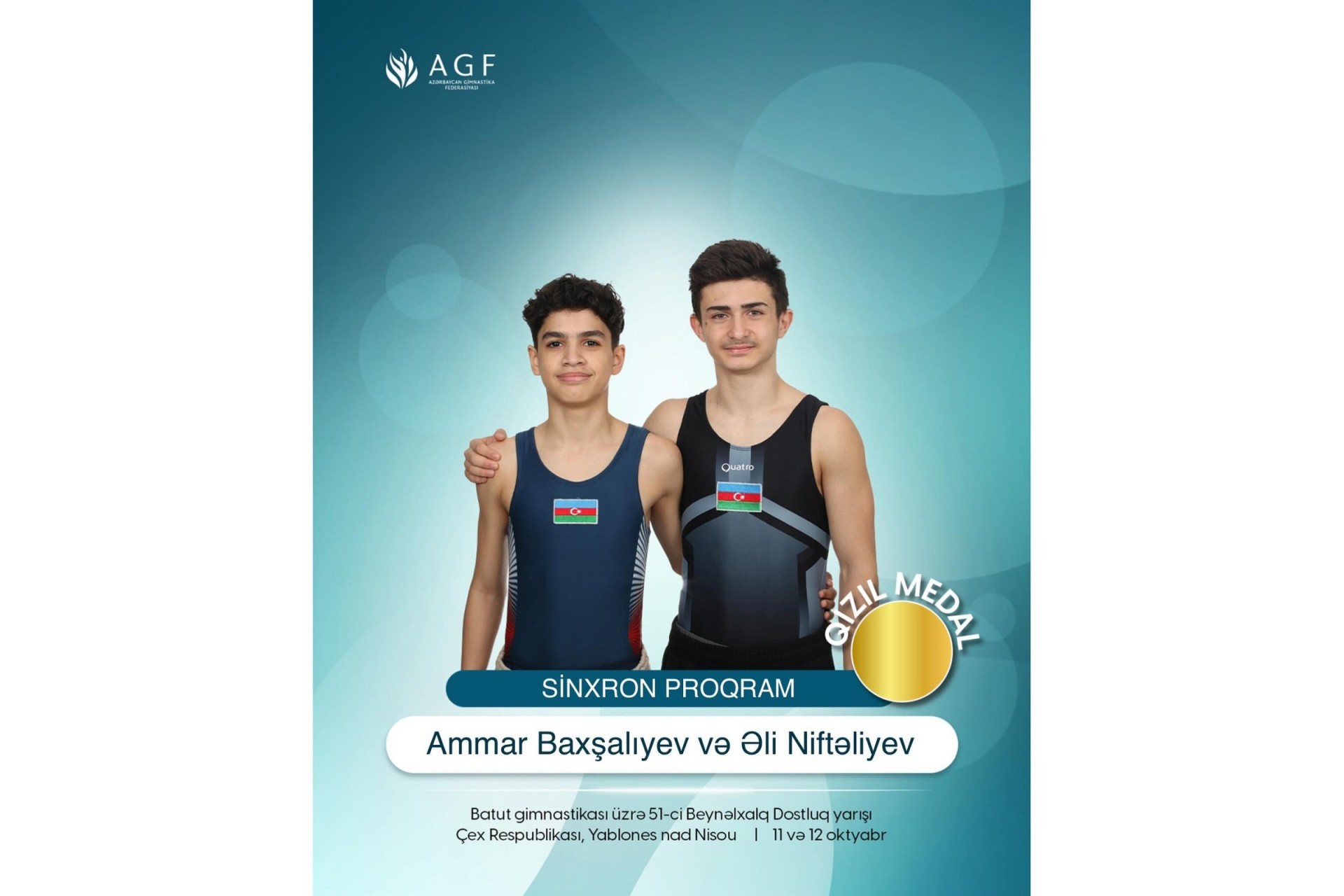 Batut gimnastlarımız beynəlxalq turnirdə 6 medal qazanıblar